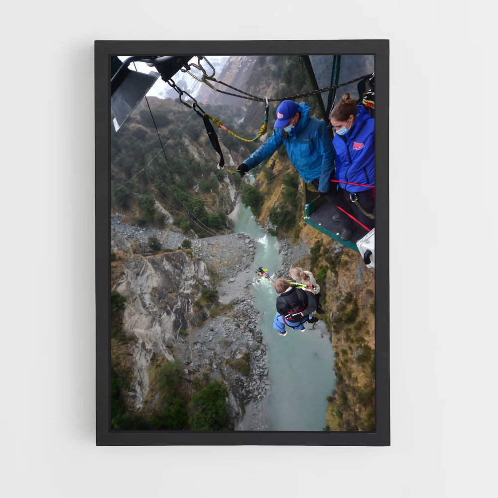 Poster Aventure au-dessus de la Rivière – affiche Saut à l’élastique (vue 2)